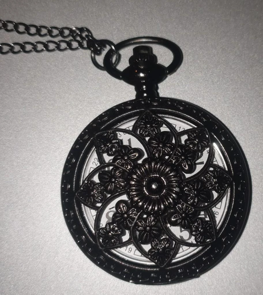 Montre de Poche Vintage Noir et Argent – photo 11